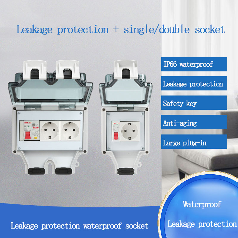 Outdoor Power Box Cover - ซ็อกเก็ตกันน้ำกลางแจ้ง 86 ชนิด กล่องกันน้ำพร้อมสวิตช์ป้องกันการรั่วไหล ปลั๊ก EU