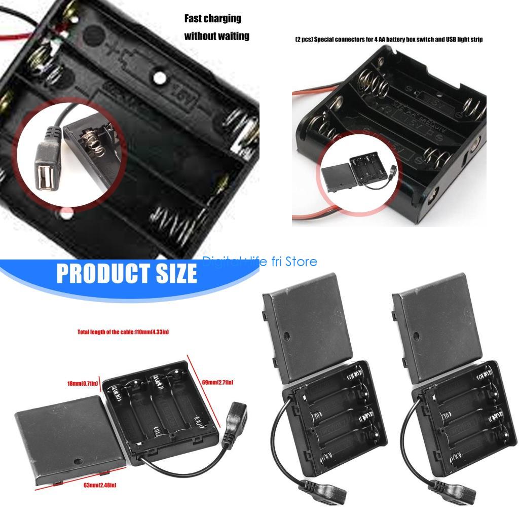 Outdoor Usb Power Strip - E06D 4 สล็อต แบตเตอรี่ เคส อะแดปเตอร์ไฟ