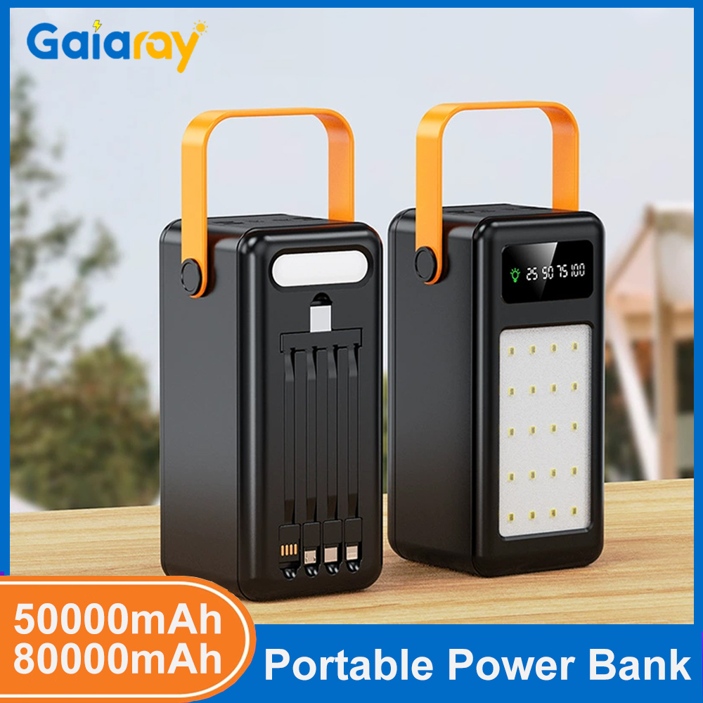 Outdoor Power Wire - แบตเตอรี่สำรองพกพา 50000mAh 80000mAh ชาร์จเร็ว แบตเตอรี่สำรองสำหรับกิจกรรมกลางแจ้ง แคมป์ปิ้ง