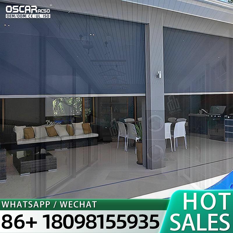 Outdoor Power Blinds - ศาลาพักผ่อนกลางแจ้งสีขาวทำจากอะลูมิเนียม ใช้พลังงานจากแบตเตอรี่ไฟฟ้าทันสมัย พร้อมระบบป้องกันรังสียูวี สำหรับสวน ลานเฉลียง และหลังบ้าน
