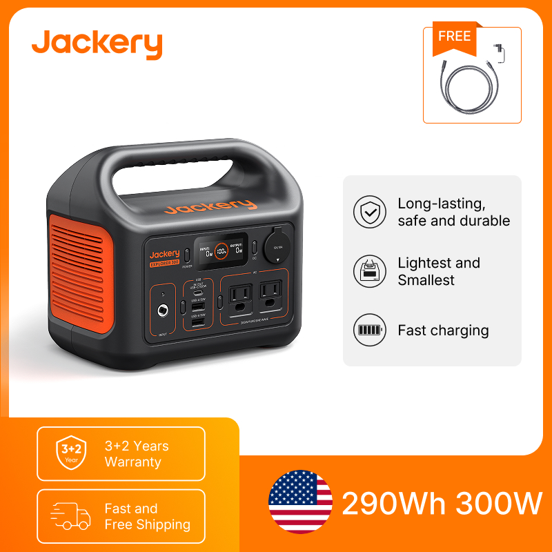 Portable Generator Inverter - สถานีไฟฟ้าพกพา Jackery Explorer 300New พร้อมสายต่อ 5