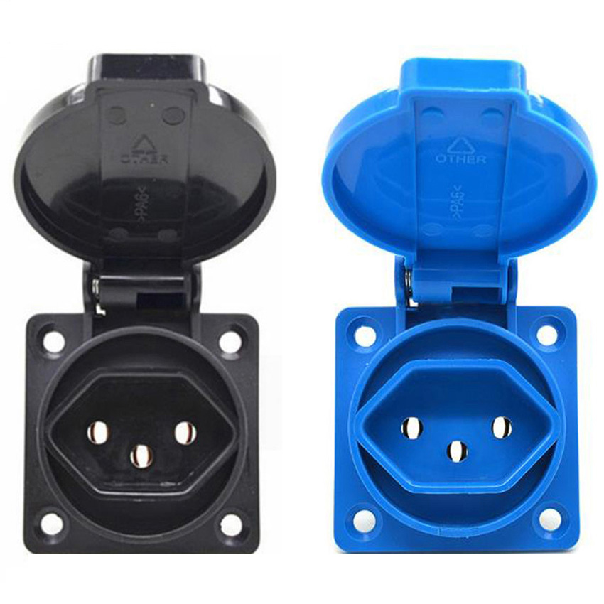 Outdoor Power Point Cover - 1 ชิ้น ปลั๊กไฟอุตสาหกรรมแบบกันน้ำ 10A ของบราซิลและสวิตเซอร์แลนด์ พร้อมฝาครอบ