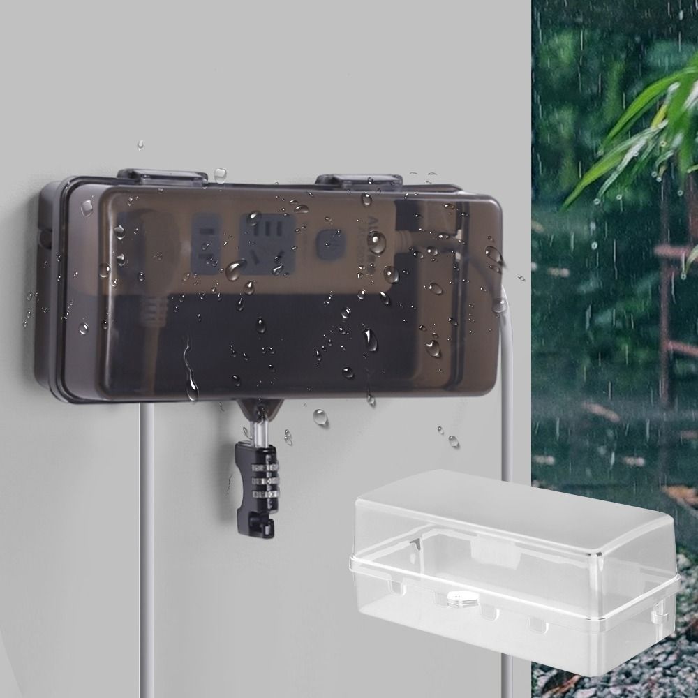 Outdoor Power Point Cover - กล่องปลั๊กพลาสติกแบบพกพา ป้องกันการโจรกรรม กันน้ำ กล่องจัดเก็บสายไฟ ป้องกันปลั๊กไฟ ป้องกันสภาพอากาศ