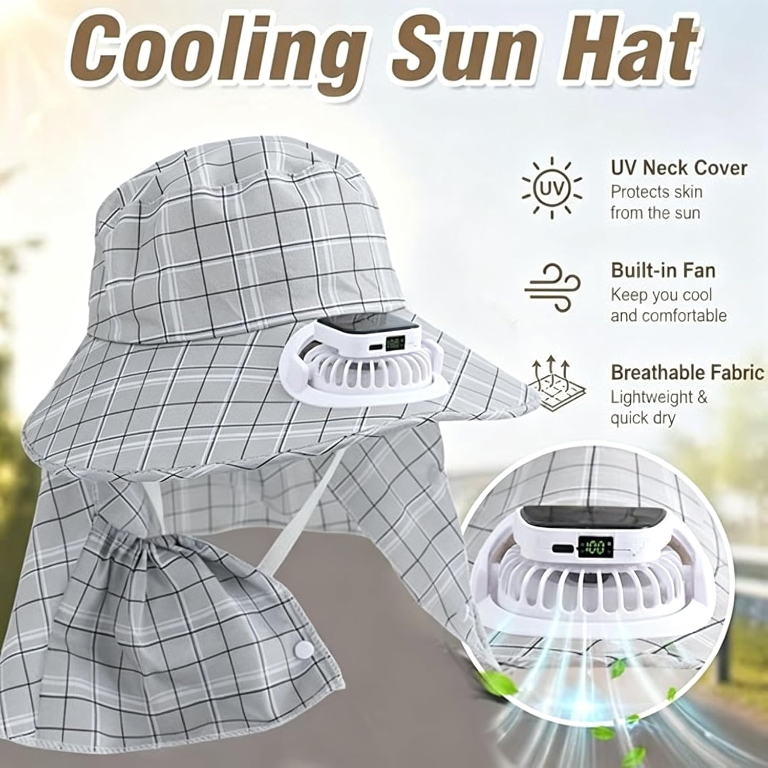 หมวกพัดลมพลังงานแสงอาทิตย์ 1 ช - Outdoor Power Fan บทวิจารณ์และราคา