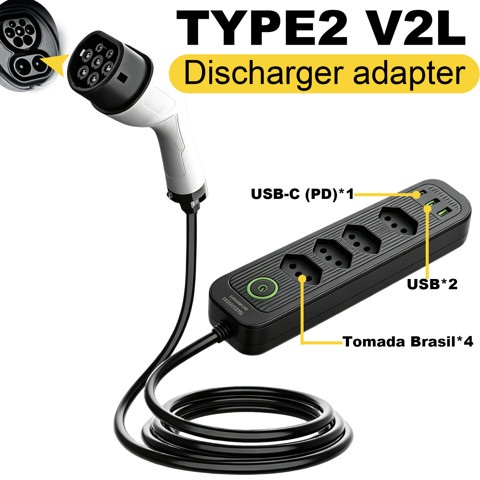 อะแดปเตอร์ปล่อยไฟ Type2 V2L 16 - Outdoor Power Hub บทวิจารณ์และราคา