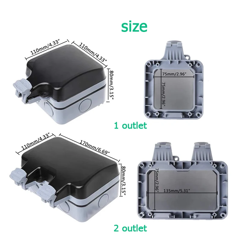EU KR ผนังกลางแจ้งซ็อกเก็ตกันน - Outdoor Power Hub บทวิจารณ์และราคา