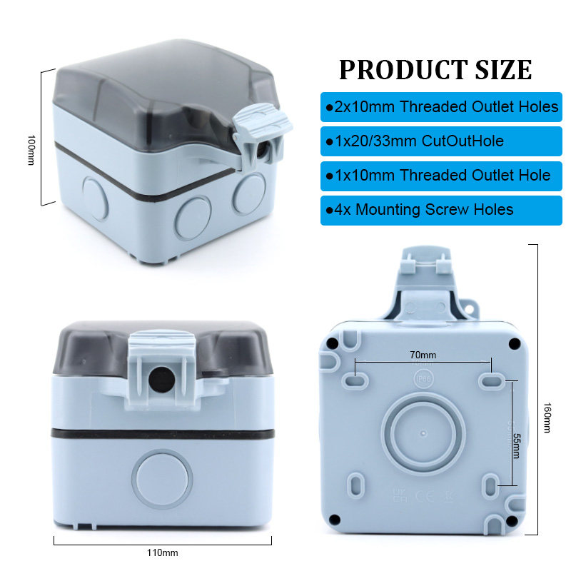 กล่องปลั๊กไฟกลางแจ้งกันน้ำ IP6 - Outdoor Power Box Cover บทวิจารณ์และราคา