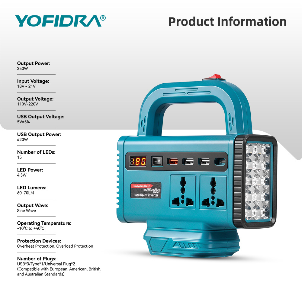 อินเวอร์เตอร์พกพา YOFIDRA 220V - Outdoor Power Hub บทวิจารณ์และราคา