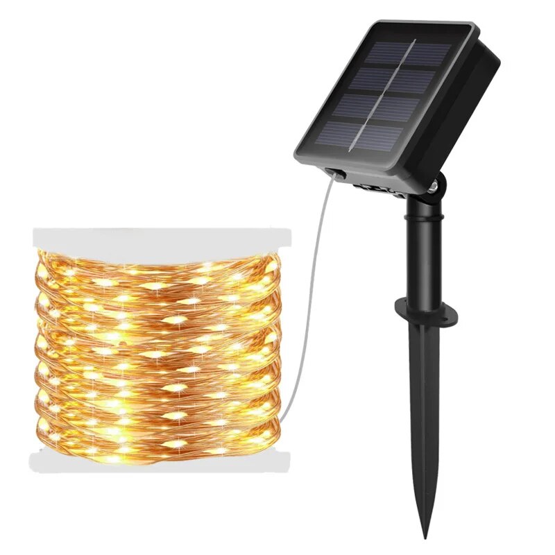 ไฟราวพลังงานแสงอาทิตย์ LED 100 - Outdoor Power Wire บทวิจารณ์และราคา