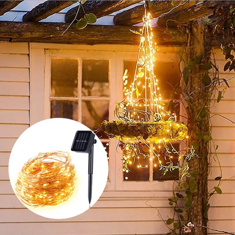 ไฟราวพลังงานแสงอาทิตย์ LED 100 - Outdoor Power Wire บทวิจารณ์และราคา