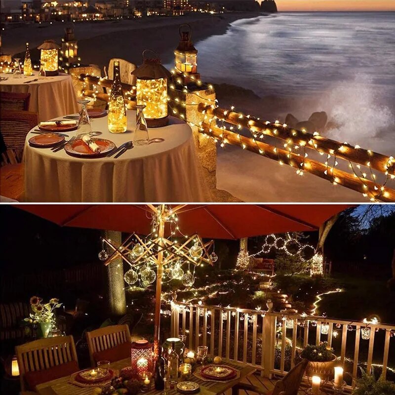 ไฟราวพลังงานแสงอาทิตย์ LED 100 - Outdoor Power Wire บทวิจารณ์และราคา